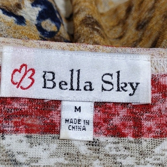 New Bella Sky 4th of July Asymmetrical Hem 3/4 Sleeves Tunic Top Medium - Picture 6 of 7